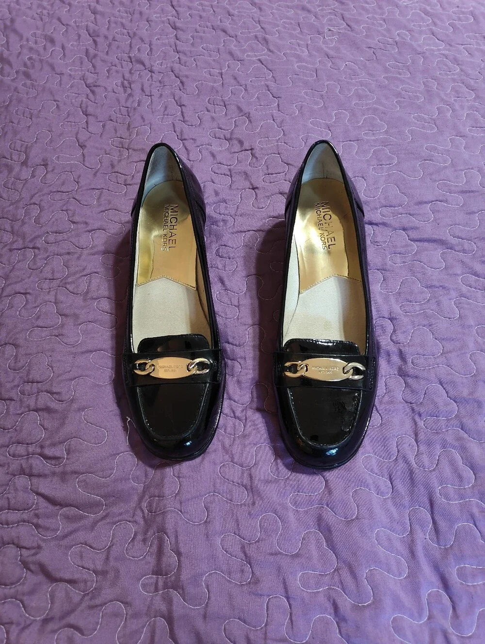 Michael Kors Lainey Black Patent Leather Loafers Size 6.5